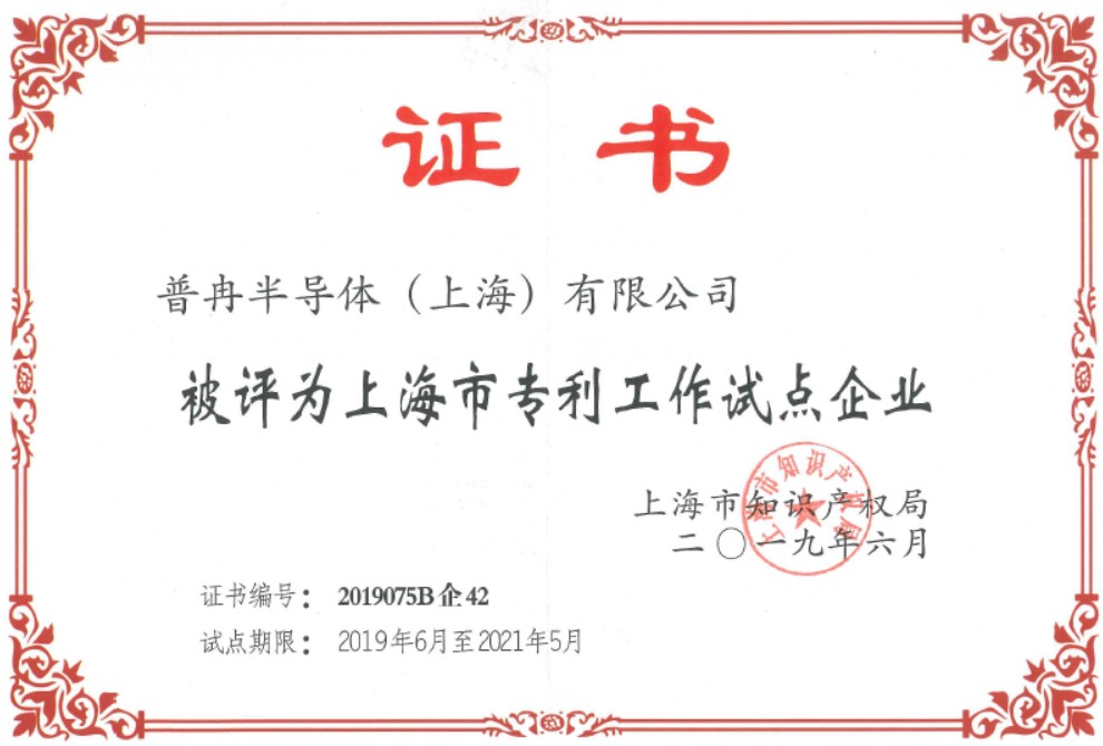 2019年上海市專利工作 試點企業(yè)